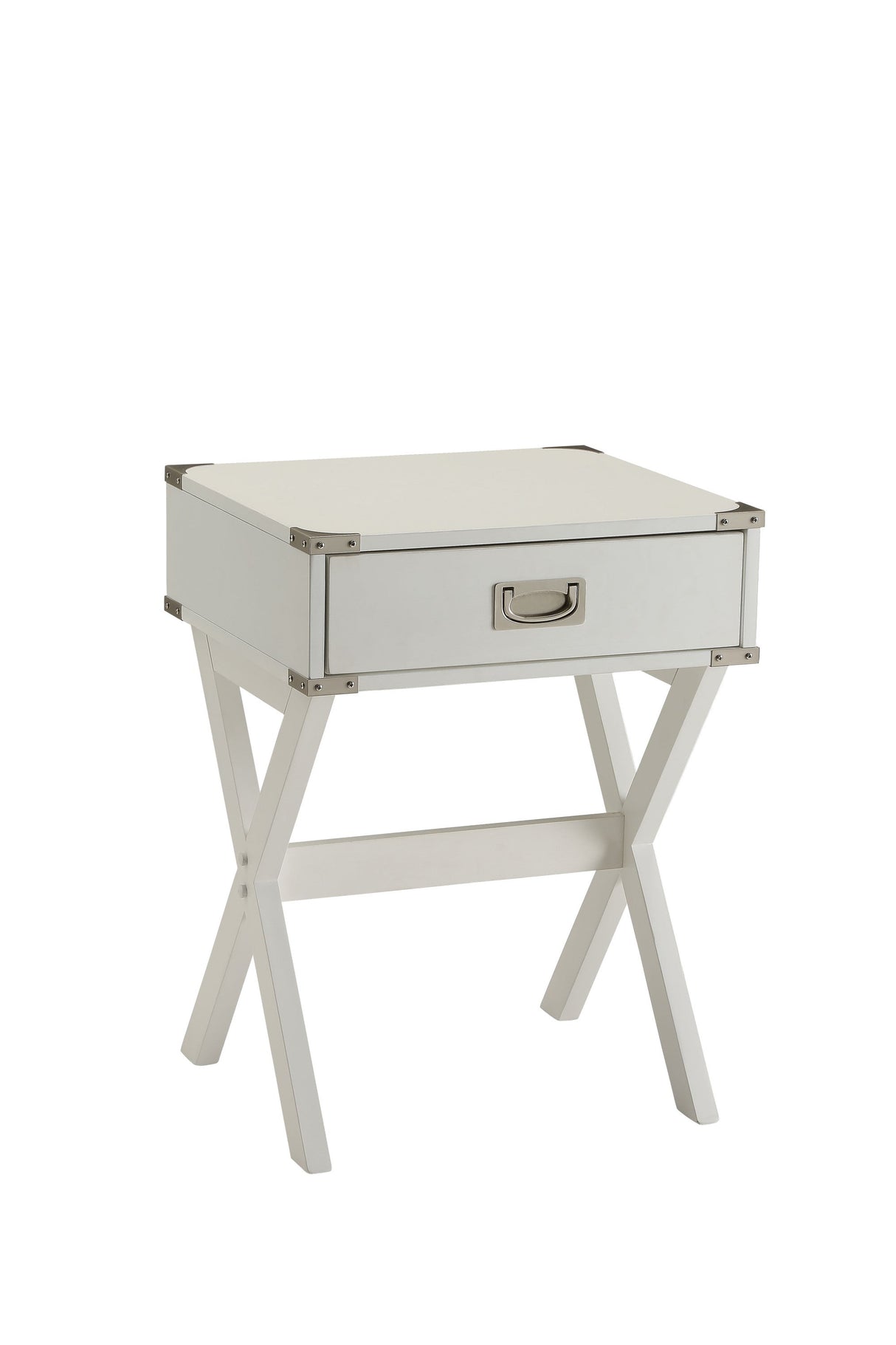 White Finish Accent Table