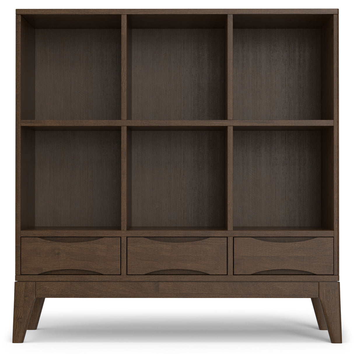 Harper - Low 6 Cube Storage With Drawers - Walnut Brown by Couch.com