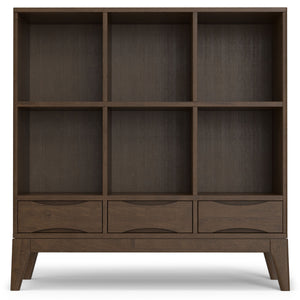 Harper - Low 6 Cube Storage With Drawers - Walnut Brown by Couch.com