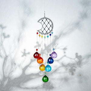 Chandelier Wind Chimes Ab Coating Crystal Prisms Hanging Sun Catcher Rainbow Chaser Crystals Ball Prisms  Window Curtains Pendant Home Decor Gifts Garden Patio Yard