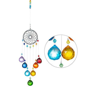 Chandelier Wind Chimes Crystal Prisms Hanging Sun Catcher Beads Chain Sphere Chandelier Lamps Light Pendant for Christmas Day Wedding Plants Cars Window Décor Rainbow  Window Curtains Pendant Home Decor Gifts