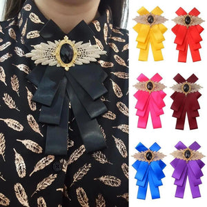 Charming  Butterfly Ladies Bowtie Casual Solid Color Rhinestone Brooch Bowties For Women Fashionable Wedding  Bowtie
