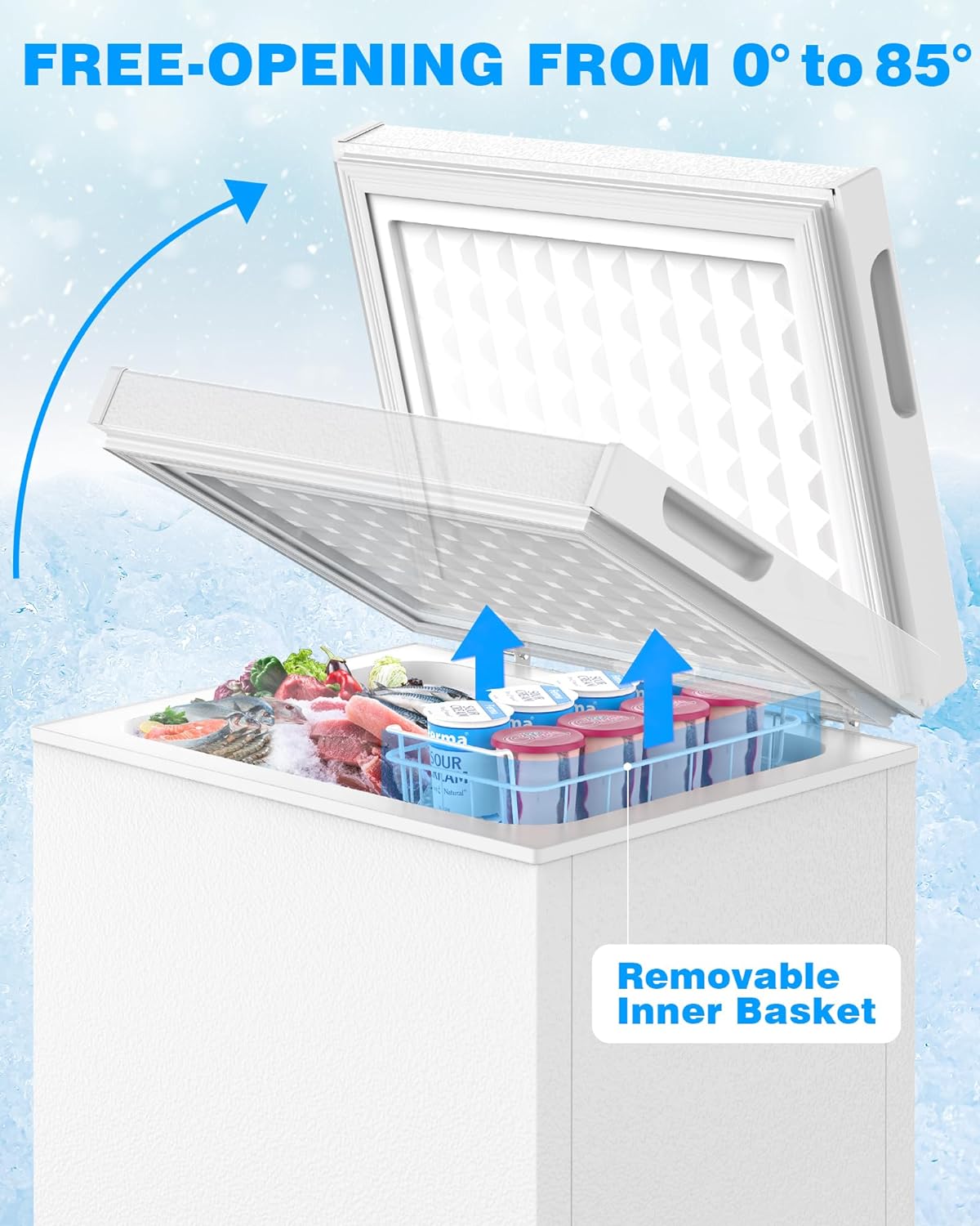 Chest Freezer with Removable Basket