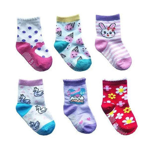 Children Cotton  6 Pairs/Set Anti-slip Socks For Boys Girl Rubber Kid Floor Sock With Grips For 0 To 6 Years Kids