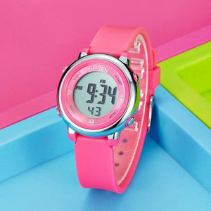 Children Digital LED Fashion Sport Watch Cute Wrist Watch Waterproof Kids Watch Sport Multi Function 50M Waterproof LED Alarm Stopwatch Digital Child Wristwatch For Boy Girl