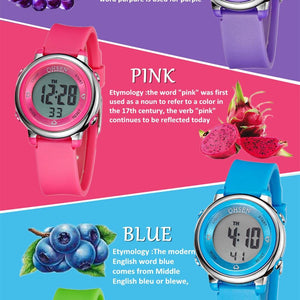 Children Digital LED Fashion Sport Watch Cute Wrist Watch Waterproof Kids Watch Sport Multi Function 50M Waterproof LED Alarm Stopwatch Digital Child Wristwatch For Boy Girl
