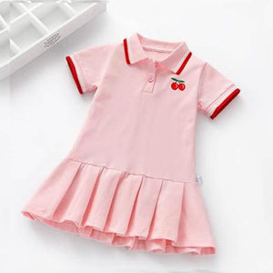 Children Dress Spring Summer Turn-Down Collar