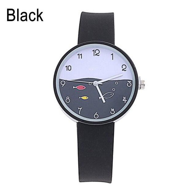 Children Quartz Sports Watch Waterproof Silicone Strap Outdoor Simple Children Wristwatch Colorful Boys Girls Watches Teenagers Student Time Wrist Watch Soft Silicone Band