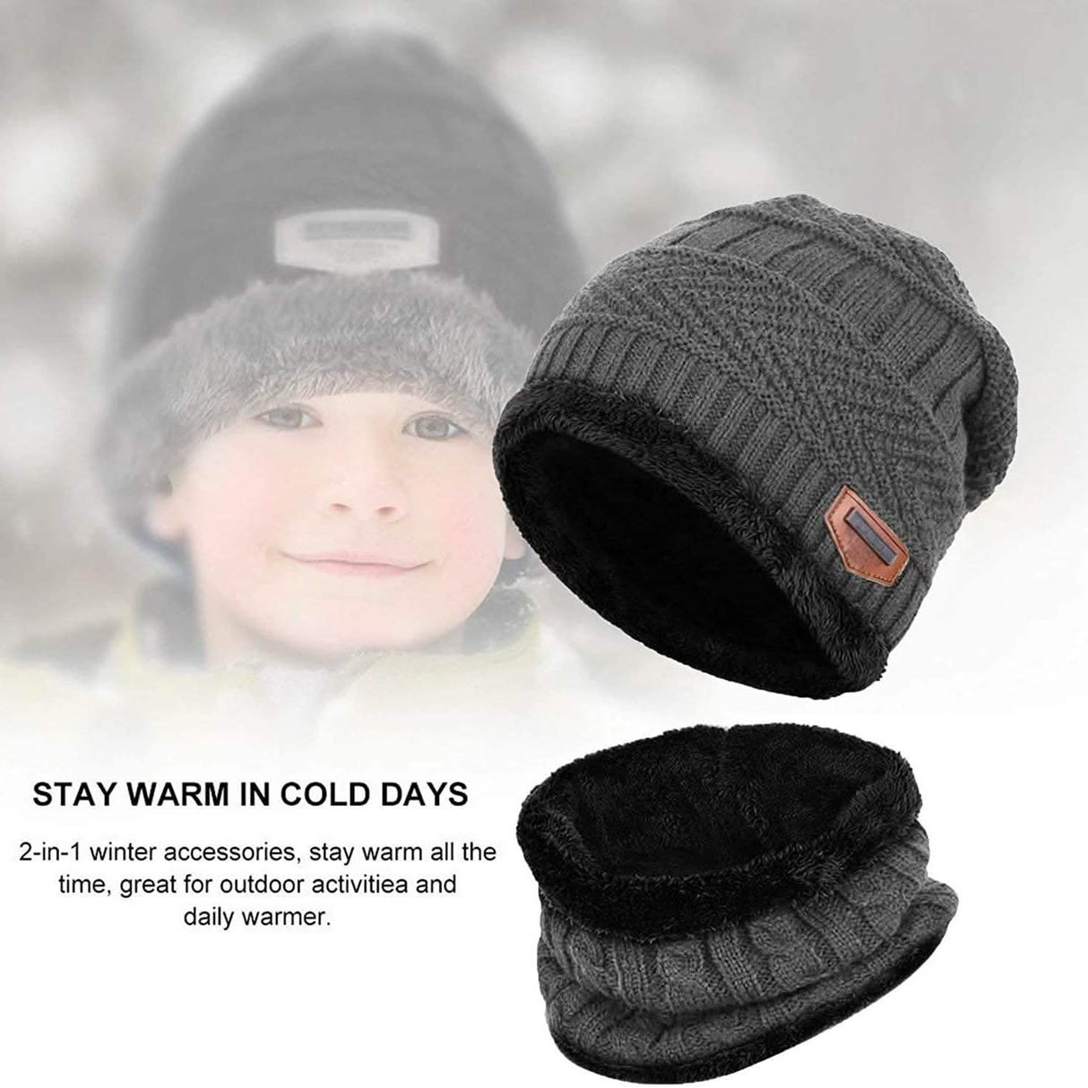 Children's Winter Hat and Scarf Set