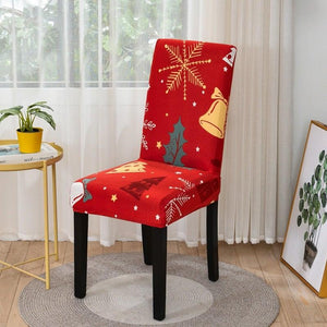 Christmas Chair Cover Stretch Seat Case Spandex Chair Covers Elastic for Kitchen Dining Room Chair Banquet Slipcovers Persons Chair Cover for Christmas Kitchen Decoration Restaurant Holiday Festival Party