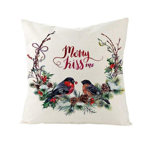 Christmas Cover Cushion For Home Decor Pillowcase Santa Claus Christmas Throw Pillow Covers Waterproof Outdoor Pillow Covers Cotton Linen Christmas Pillow Covers Linen Print Merry Christmas Navidad 2022 New Year Gift 45x45CM
