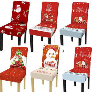 Christmas Decoration Set Stylish Christmas Chair Cover Decoration Jacquard Removable Washable Cushion Covers Armchair Modern For Home Banquet Hotel Spandex Holiday Parsons Chair Cover for Christmas Decoration Home Decor Ceremony Santa Claus