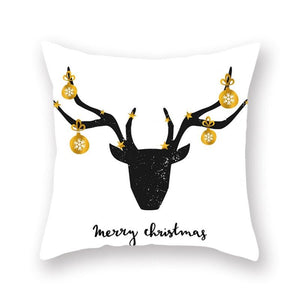 Christmas Decorations Snowflake Santa Claus Merry Christmas Cover Cushion Pillowcase Xmas Holiday Couch Pillows Rustic Christmas Decorations Winter Pillowcase for Living Room Home Happy New Year