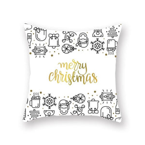 Christmas Decorations Snowflake Santa Claus Merry Christmas Cover Cushion Pillowcase Xmas Holiday Couch Pillows Rustic Christmas Decorations Winter Pillowcase for Living Room Home Happy New Year