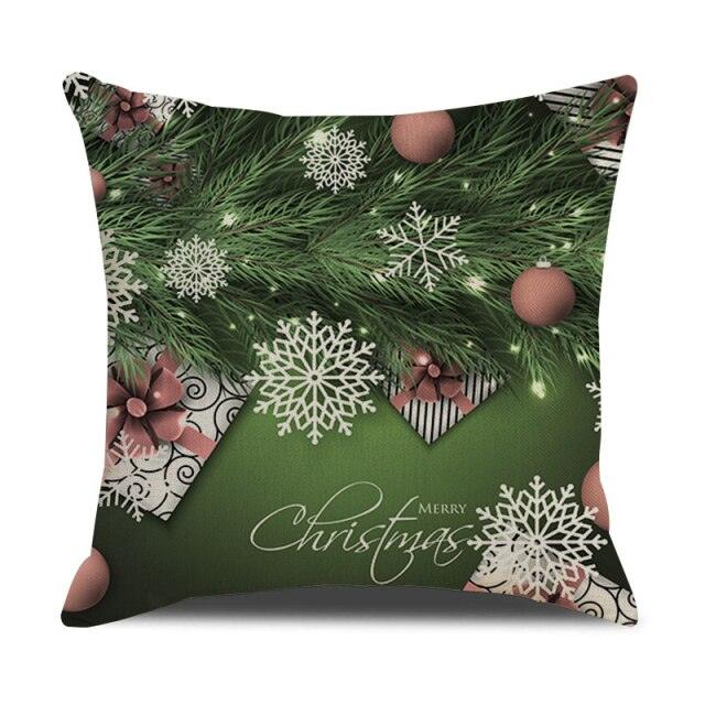 Christmas Green Stripe Pattern Cotton Linen Throw Pillow Christmas Stripe Pillow Cases Christmas Green Decorative Cushion Cover Cotton Linen Pillowcase Indoor Sofa Decorations Home Sofa Decorative Pillowcase 45X45CM