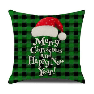 Christmas Green Stripe Pattern Cotton Linen Throw Pillow Christmas Stripe Pillow Cases Christmas Green Decorative Cushion Cover Cotton Linen Pillowcase Indoor Sofa Decorations Home Sofa Decorative Pillowcase 45X45CM