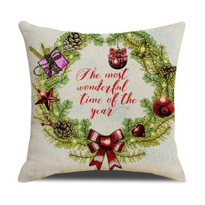 Christmas Green Stripe Pattern Cotton Linen Throw Pillow Christmas Stripe Pillow Cases Christmas Green Decorative Cushion Cover Cotton Linen Pillowcase Indoor Sofa Decorations Home Sofa Decorative Pillowcase 45X45CM