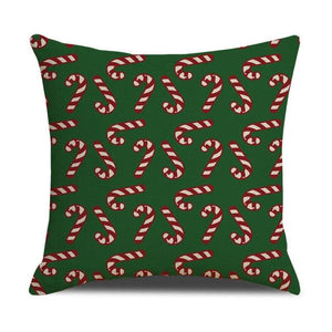 Christmas Green Stripe Pattern Cotton Linen Throw Pillow Christmas Stripe Pillow Cases Christmas Green Decorative Cushion Cover Cotton Linen Pillowcase Indoor Sofa Decorations Home Sofa Decorative Pillowcase 45X45CM