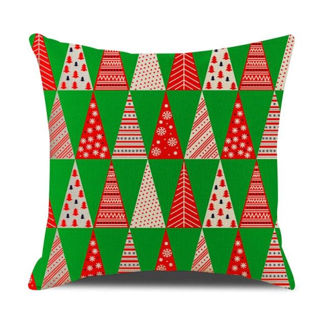 Christmas Green Stripe Pattern Cotton Linen Throw Pillow Christmas Stripe Pillow Cases Christmas Green Decorative Cushion Cover Cotton Linen Pillowcase Indoor Sofa Decorations Home Sofa Decorative Pillowcase 45X45CM