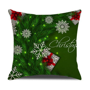 Christmas Green Stripe Pattern Cotton Linen Throw Pillow Christmas Stripe Pillow Cases Christmas Green Decorative Cushion Cover Cotton Linen Pillowcase Indoor Sofa Decorations Home Sofa Decorative Pillowcase 45X45CM