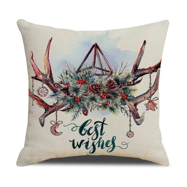 Christmas Green Stripe Pattern Cotton Linen Throw Pillow Christmas Stripe Pillow Cases Christmas Green Decorative Cushion Cover Cotton Linen Pillowcase Indoor Sofa Decorations Home Sofa Decorative Pillowcase 45X45CM