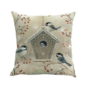 Christmas Printing Sofa Bed Home Decor Pillow Cover Pillow Case Holiday Decorative Christmas Throw Pillows Cotton Linen Winter Snowman Wolf Deer Pillow Covers Cases for Home