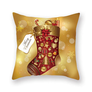 Christmas Xmas Red Pillow Case Tree Decoration Xmas Series Cushion Cover Case Pillow Zippered Square Pillowcase Santa Claus Cushion Cover Christmas Decorations For Home Snowman 45x45CM