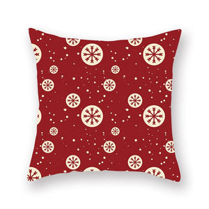 Christmas Xmas Red Pillow Case Tree Decoration Xmas Series Cushion Cover Case Pillow Zippered Square Pillowcase Santa Claus Cushion Cover Christmas Decorations For Home Snowman 45x45CM