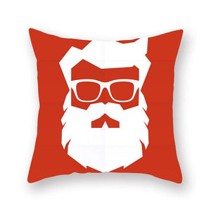 Christmas Xmas Red Pillow Case Tree Decoration Xmas Series Cushion Cover Case Pillow Zippered Square Pillowcase Santa Claus Cushion Cover Christmas Decorations For Home Snowman 45x45CM