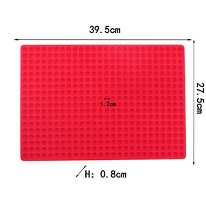 Circular Hole Silicone Grill Mat BBQ Mat Barbecue Roast Chicken Mat Baking Pan Mat Multifunctional Microwave Mat Table Placemat Pyramid Pan Non Stick Fat Reducing Silicone Baking Mat Oven Cooking Baking BBQ Mat Sheets
