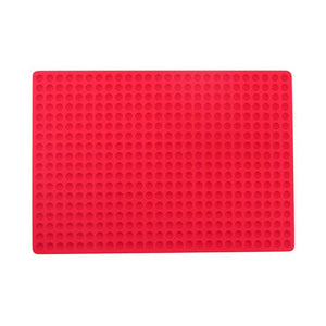 Circular Hole Silicone Grill Mat BBQ Mat Barbecue Roast Chicken Mat Baking Pan Mat Multifunctional Microwave Mat Table Placemat Pyramid Pan Non Stick Fat Reducing Silicone Baking Mat Oven Cooking Baking BBQ Mat Sheets