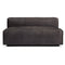 The Cleon Modern Unarmed Sofa is a dark gray, contemporary loveseat featuring a minimalist design and a low backrest, crafted from smooth fabric. It is set against a plain white background.