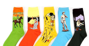 Classic Autumn Winter Retro Personality Art Van Gogh Mural World Famous Oil Painting Female Sock For Men And Women