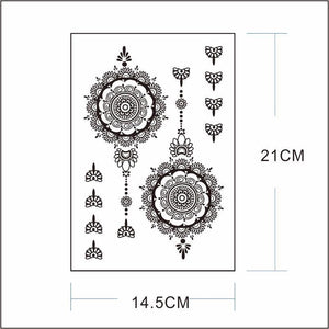Classic Brown And Black Temporary Tattoo For Hands And Body Stickers Black Luxury Tattoos for Women Girls