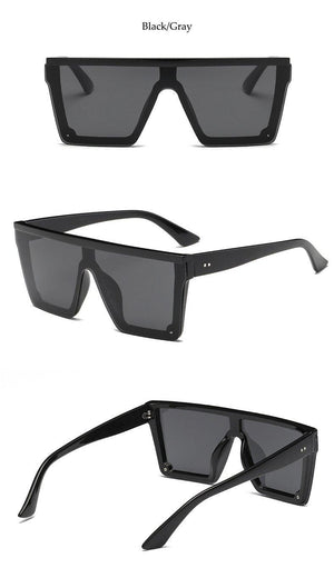 Classic Male Big Black Sunglasses For Men & Women New Fashionable Design New Mirror Pink Square  Oversize Square Sunglasses for Women Men