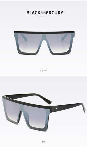 Classic Male Big Black Sunglasses For Men & Women New Fashionable Design New Mirror Pink Square  Oversize Square Sunglasses for Women Men