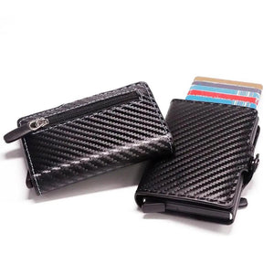 Classic Multifunction Automatic Aluminum Alloy Leather Credit Card Holder Retro New Pop-Up Card Ejector Business Wallets For Men