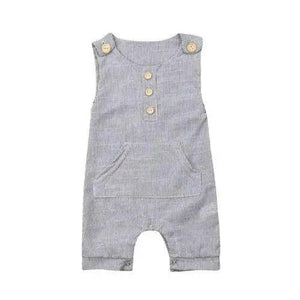 Classic Newborn Baby Boy/Girl Cute One-piece Striped Sleeveless Romper Casual Buttons Jumpsuit For Kids