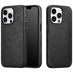 Classic Simple Brown Black Shockproof Drop Proof Phone Case Protective Genuine Leather Case for iPhone 13 Pro Max Business Case for iPhone 13 Mini Classic Magnetic Charging Phone Back Cover