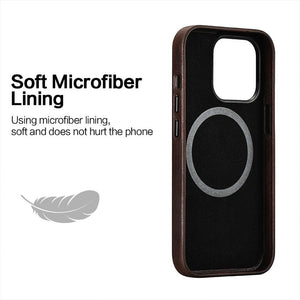 Classic Simple Brown Black Shockproof Drop Proof Phone Case Protective Genuine Leather Case for iPhone 13 Pro Max Business Case for iPhone 13 Mini Classic Magnetic Charging Phone Back Cover