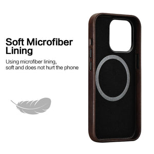 Classic Simple Brown Black Shockproof Drop Proof Phone Case Protective Genuine Leather Case for iPhone 13 Pro Max Business Case for iPhone 13 Mini Classic Magnetic Charging Phone Back Cover