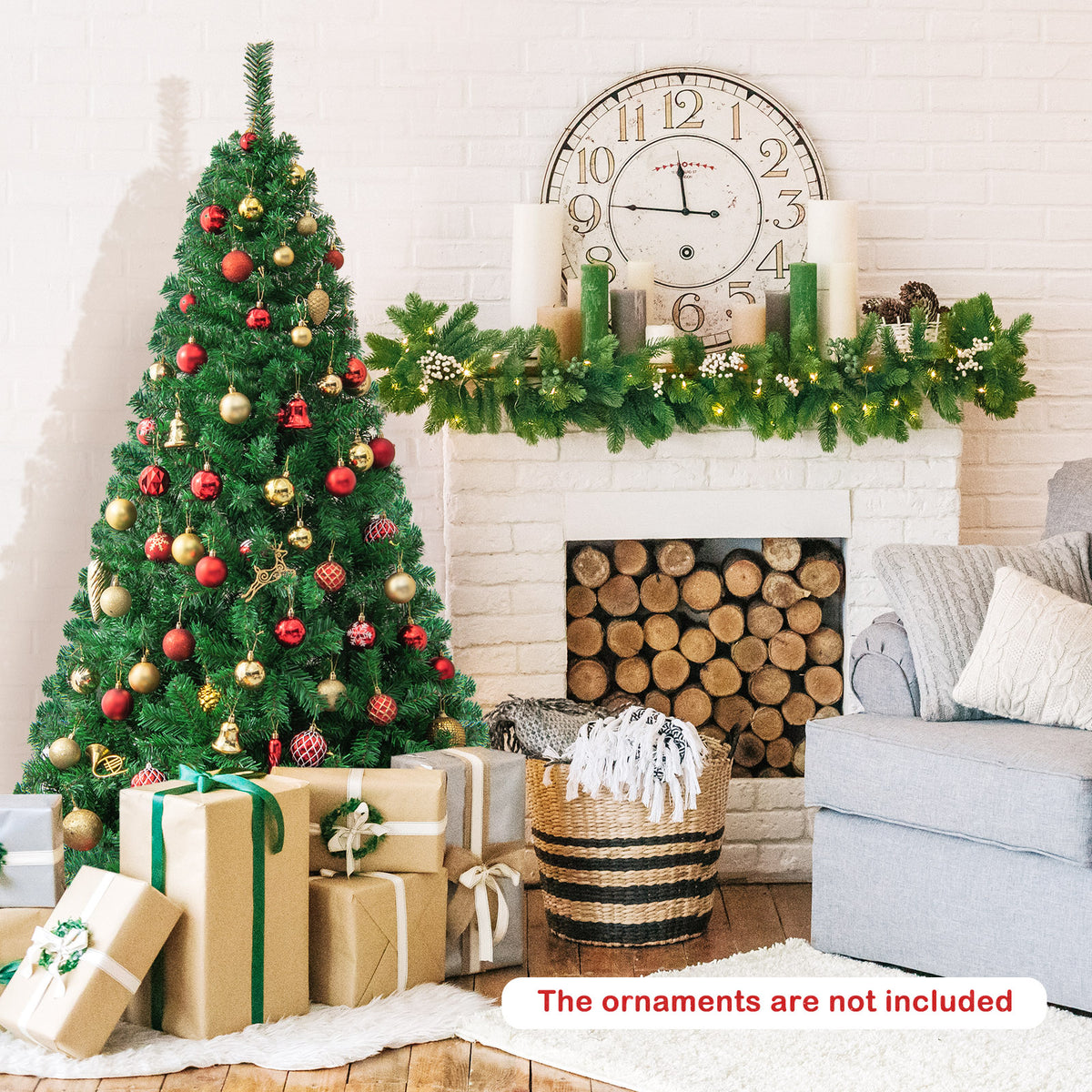 Artificial PVC Christmas Tree with Solid Metal Stand-6 ft