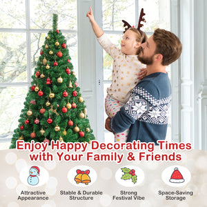 Artificial PVC Christmas Tree with Solid Metal Stand-6 ft