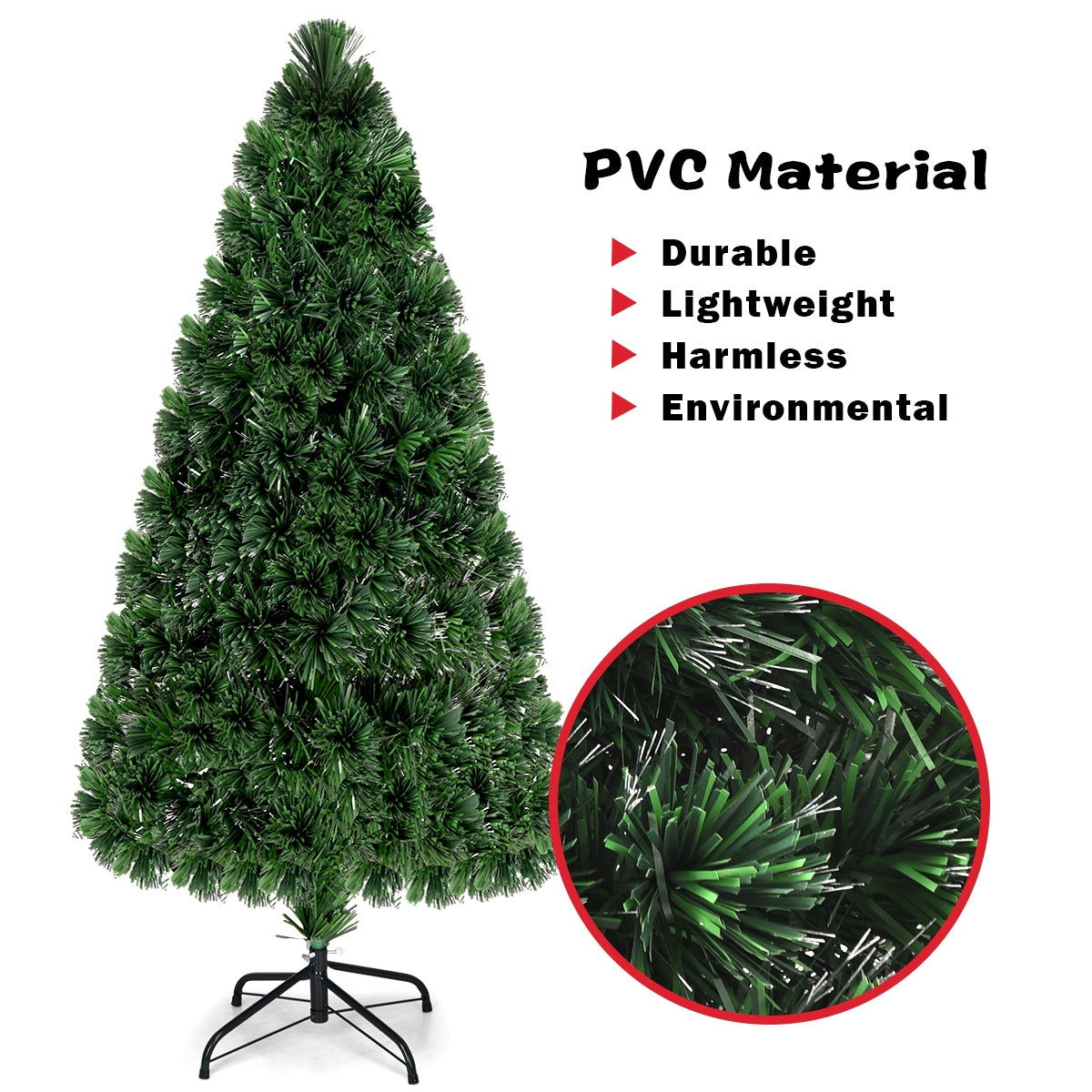 3' / 4' / 5' / 6' Fiber Optic Artificial PVC Christmas Tree-5 ft