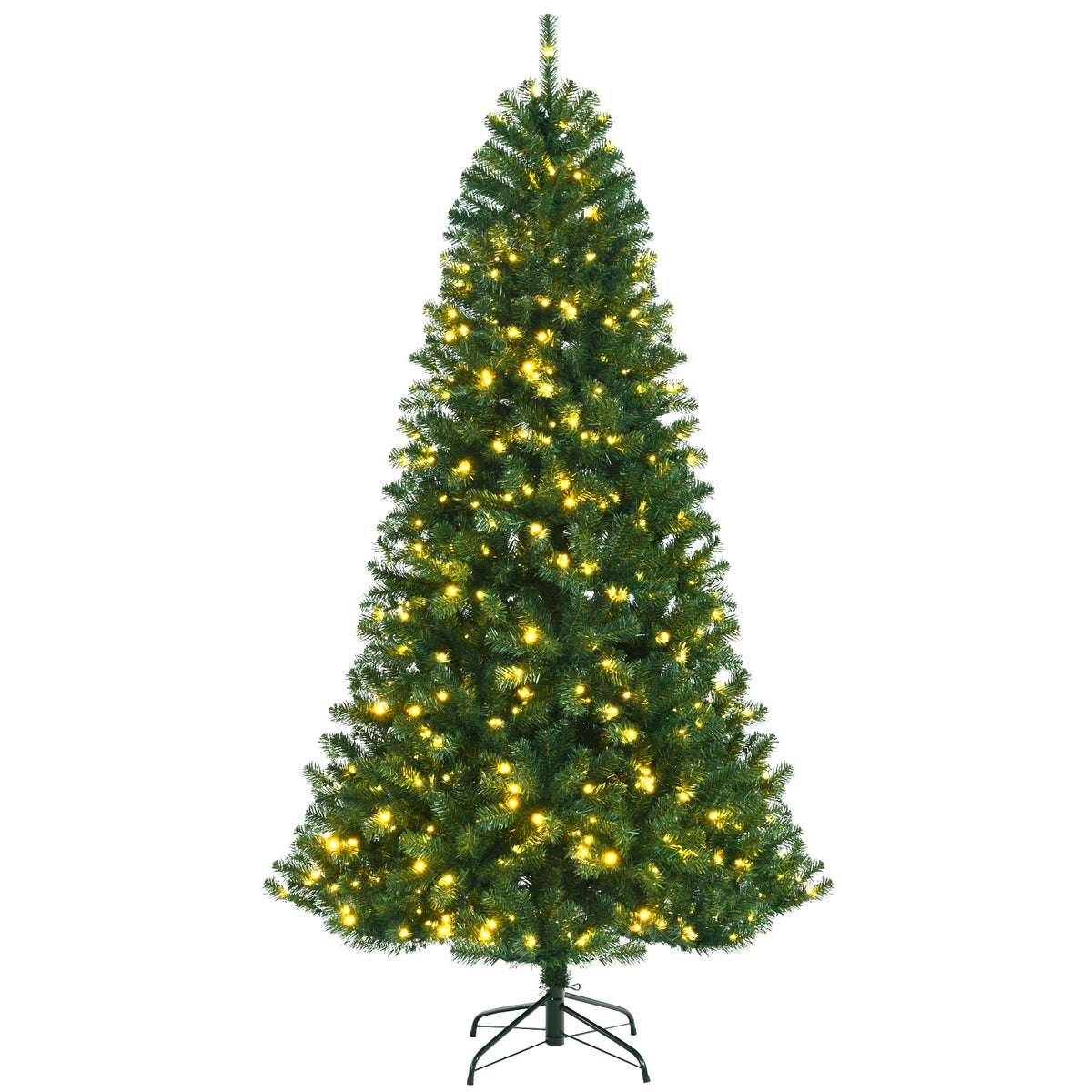 Artificial Hinged Christmas Tree with Remote-controlled Color-changing LED Lights-7'