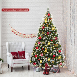 Pre-Lit Hinged Lifelike Lush Artificial Christmas Tree with PVC Tips-7.5 Feet
