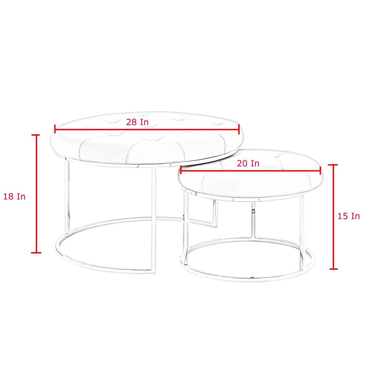 Carlotta Velvet Nesting Coffee Table (Set of 2)