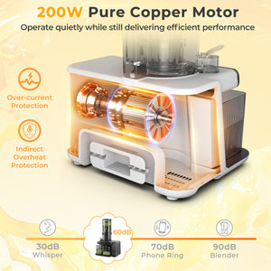 Cold Press Juicer with 5.3 Inches Feed Chute  High Juice Yield and Reverse Function