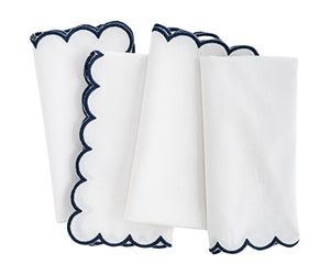 Navy and White Cloth Napkins