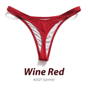 Colorful Bikini Thong Swimwear Women Swimsuit Top And Bottoms T-Back Brazilian Swimming Women's Strappy Triangle Bikini Sets High Cut Cheeky Thong Bottom Swimsuits